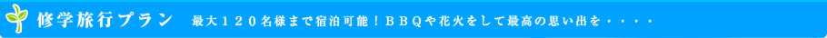 修学旅行プラン  最大○○名まで宿泊可能！